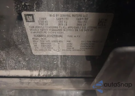 2017 GMC Acadia Denali из США, поврежденный, VIN 1GKKNXLS6HZ205043